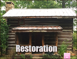 Historic Log Cabin Restoration  Southern Pines, North Carolina